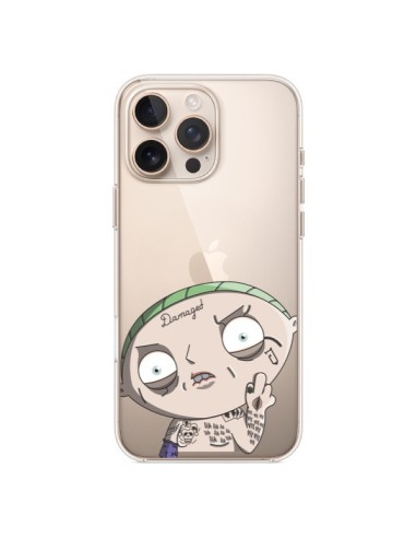 Coque iPhone 16 Pro Max Stewie Joker Suicide Squad Transparente - Mikadololo