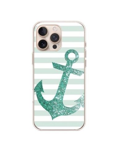 Coque iPhone 16 Pro Max Ancre Vert Navire - Monica Martinez