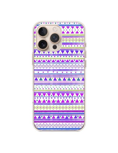 Coque iPhone 16 Pro Max Bandana Violet Azteque - Monica Martinez