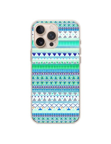 Coque iPhone 16 Pro Max Chenoa Bleu Azteque - Monica Martinez