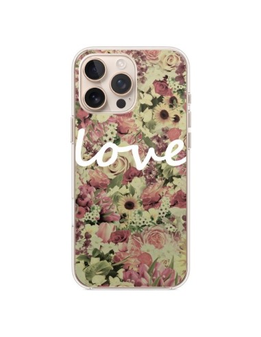 Coque iPhone 16 Pro Max Love Blanc Flower - Monica Martinez