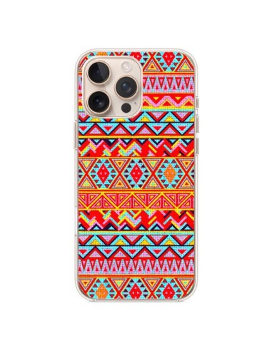 Coque iPhone 16 Pro Max India Style Pattern Bois Azteque - Maximilian San