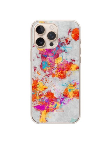 Coque iPhone 16 Pro Max Terre Map Monde Mother Earth Crying - Maximilian San