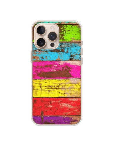 Coque iPhone 16 Pro Max Bois Coloré Vintage - Maximilian San