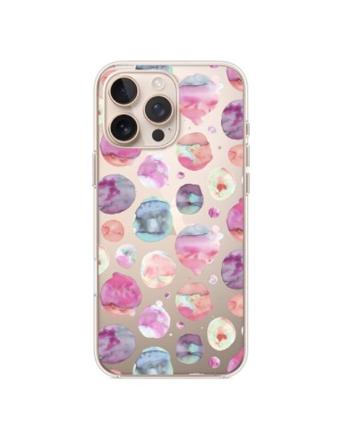 Coque iPhone 16 Pro Max Big Watery Dots Pink - Ninola Design