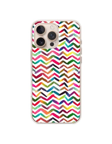 Coque iPhone 16 Pro Max Chevron Stripes Multicolored - Ninola Design