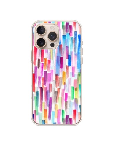 Coque iPhone 16 Pro Max Colorful Brushstrokes Multicolored - Ninola Design