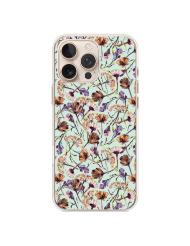 Coque iPhone 16 Pro Max Dry Blue Flowers - Ninola Design