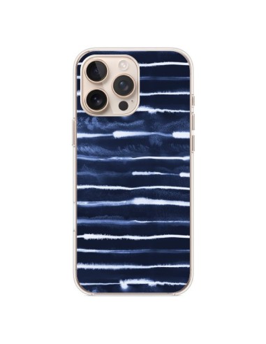 Coque iPhone 16 Pro Max Electric Lines Navy - Ninola Design