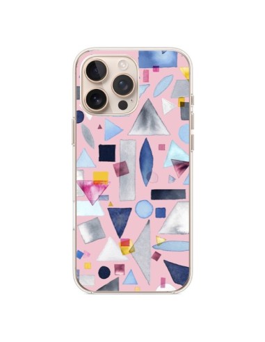 Coque iPhone 16 Pro Max Geometric Pieces Pink - Ninola Design