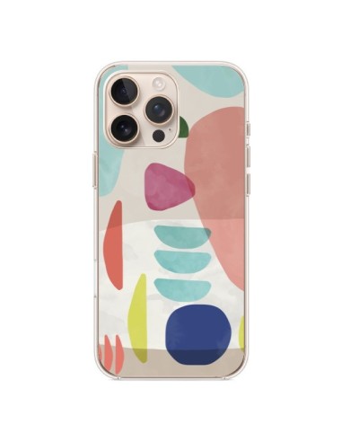 Coque iPhone 16 Pro Max Moody Geometry Multi White - Ninola Design