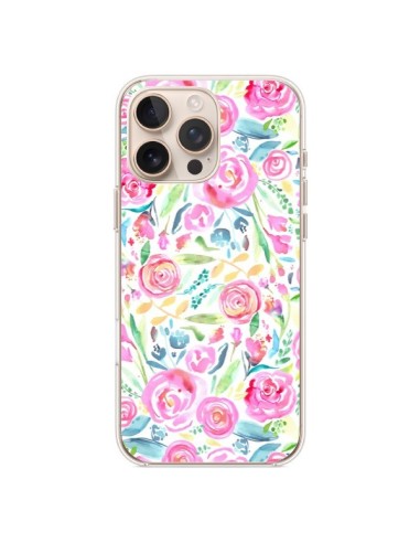 Coque iPhone 16 Pro Max Speckled Watercolor Pink - Ninola Design