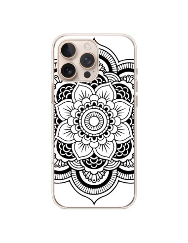 Coque iPhone 16 Pro Max Mandala Noir Azteque - Nico