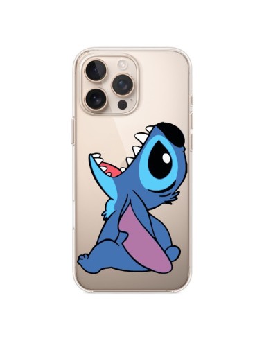 Coque iPhone 16 Pro Max Stitch de Lilo et Stitch Transparente