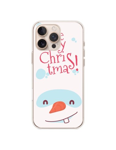 Coque iPhone 16 Pro Max Bonhomme de Neige Merry Christmas Noël - Nico