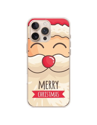 Coque iPhone 16 Pro Max Moustache du Père Noël Merry Christmas - Nico