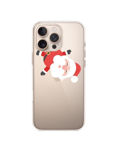 Coque iPhone 16 Pro Max Père Noël et sa Guirlande transparente - Nico