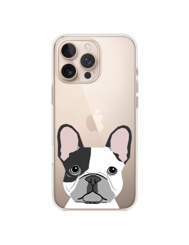 Coque iPhone 16 Pro Max Bulldog Français Chien Transparente - Pet Friendly