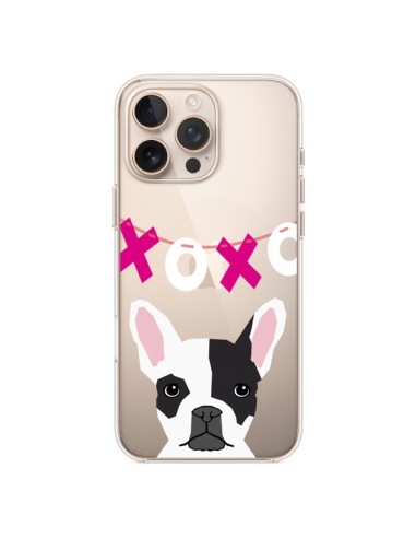 Coque iPhone 16 Pro Max Bulldog Français XoXo Chien Transparente - Pet Friendly