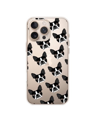 Coque iPhone 16 Pro Max Chiens Boston Terrier Transparente - Pet Friendly