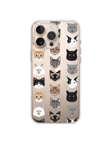 Coque iPhone 16 Pro Max Chats Transparente - Pet Friendly