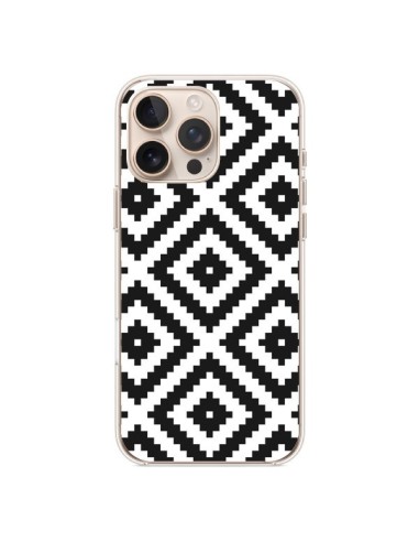 Coque iPhone 16 Pro Max Diamond Chevron Black and White - Pura Vida