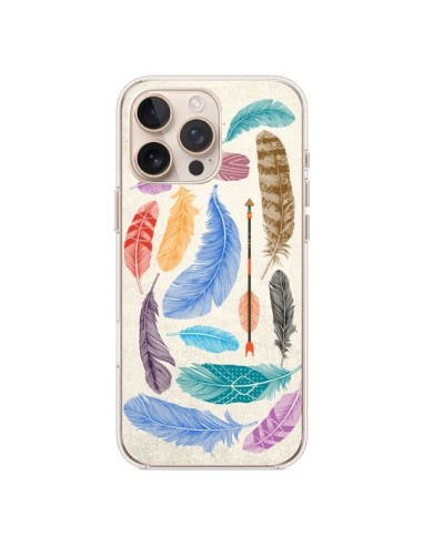 Coque iPhone 16 Pro Max Feather Plumes Multicolores - Rachel Caldwell