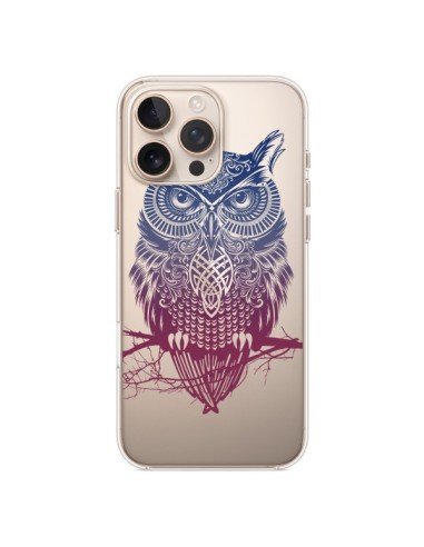 Coque iPhone 16 Pro Max Hibou Chouette Owl Transparente - Rachel Caldwell