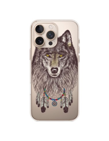 Coque iPhone 16 Pro Max Loup Wolf Attrape Reves Transparente - Rachel Caldwell