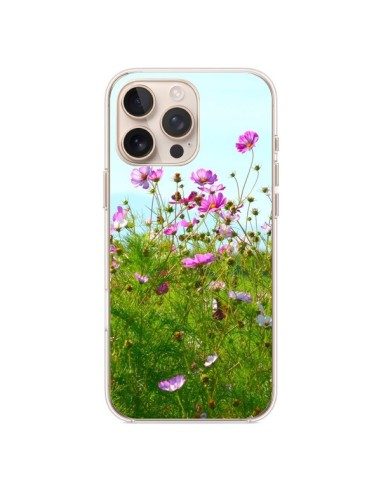 Coque iPhone 16 Pro Max Fleurs Roses Champ - R Delean