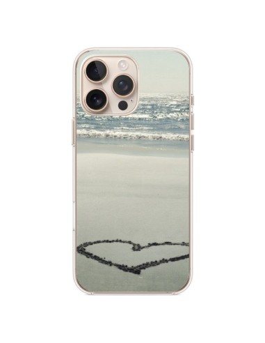 Coque iPhone 16 Pro Max Coeoeur Plage Beach Mer Sea Love Sable Sand - R Delean