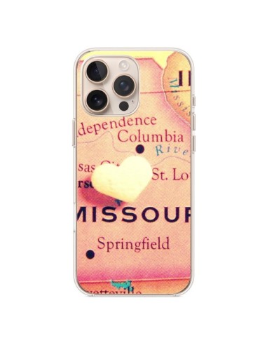 Coque iPhone 16 Pro Max Carte Map Missouri Coeoeur - R Delean