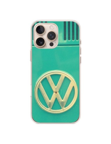 Coque iPhone 16 Pro Max Groovy Van Hippie VW Bleu - R Delean