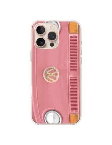 Coque iPhone 16 Pro Max Groovy Van Hippie VW Rose - R Delean