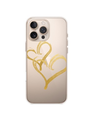 Coque iPhone 16 Pro Max Deux Coeurs Love Amour Transparente - Sylvia Cook