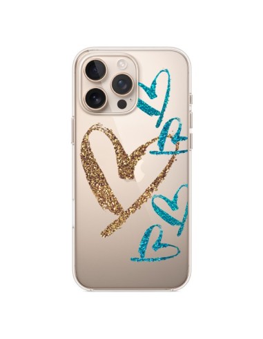 Coque iPhone 16 Pro Max Coeurs Heart Love Amour Transparente - Sylvia Cook