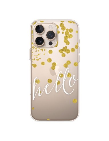 Coque iPhone 16 Pro Max Hello, Bonjour Transparente - Sylvia Cook