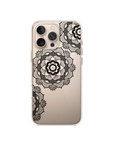 Cover iPhone 16 Pro Max Triplo Mandala Nero Black Trasparente - Sylvia Cook