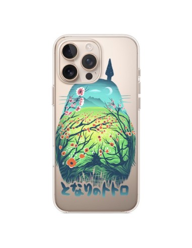 Coque iPhone 16 Pro Max Totoro Manga Flower Transparente - Victor Vercesi