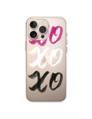 Coque iPhone 16 Pro Max XoXo Rose Blanc Noir Transparente - Yohan B.