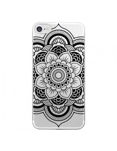 Coque iPhone 7/8 et SE 2020 Mandala Noir Azteque Transparente - Nico