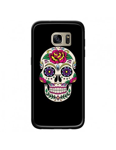 Coque Tête de Mort Mexicaine Multicolore Noir pour Samsung Galaxy S7 Edge - Laetitia