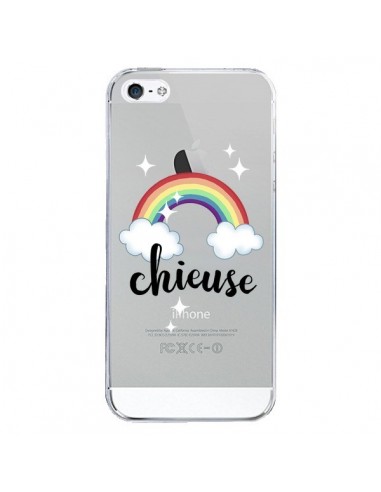 Coque iPhone 5/5S et SE Chieuse Arc En Ciel Transparente - Maryline Cazenave